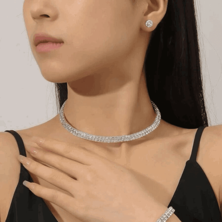 Kit Colar Chocker + Pulseira Strass