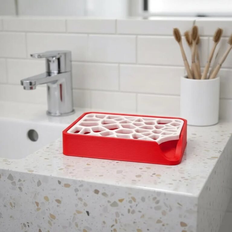 Saboneteira com Drenagem – Porta Sabonete com Furos Anti Umidade 3D