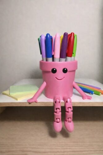 Porta Canetas 3D Decorativo – Organizador de Mesa Prático