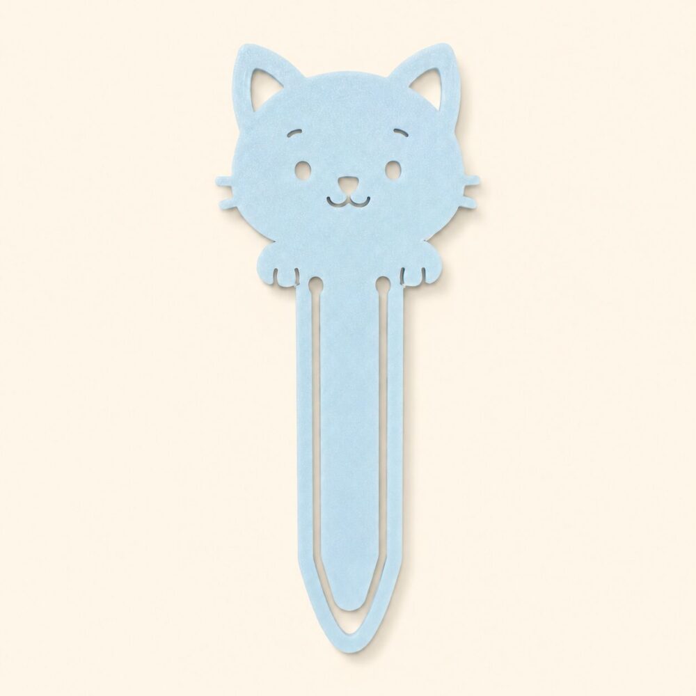 Kit 5 Marcadores de Página Gato - Branco, Azul ou Rosa