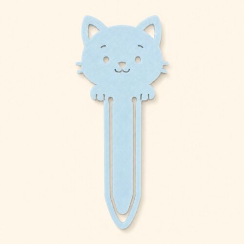 Kit 5 Marcadores de Página Gato - Branco, Azul ou Rosa