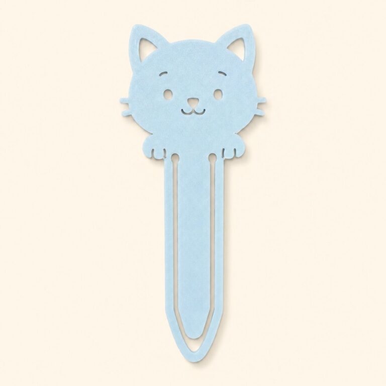 Kit 5 Marcadores de Página Gato - Branco, Azul ou Rosa