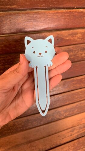 Kit 5 Marcadores de Página Gato - Branco, Azul ou Rosa