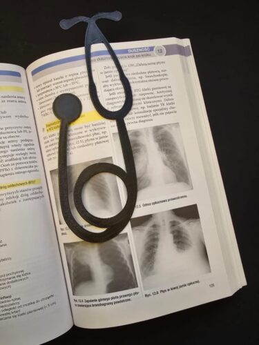 Marcador de Página Estetoscópio 3D - Acessório de Medicina