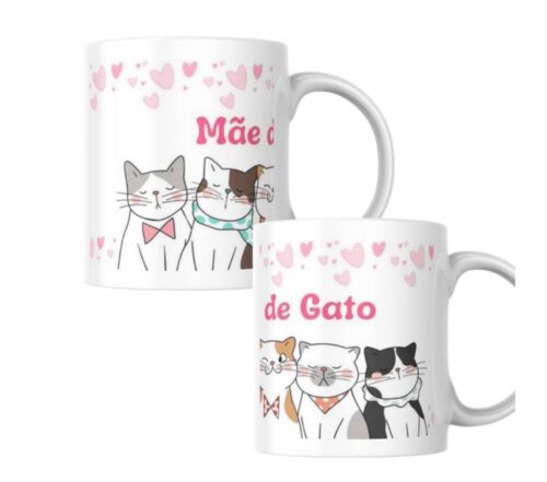 Combo Caneca Mãe de Gato Personalizada + Suporte Sachê | Oncompre