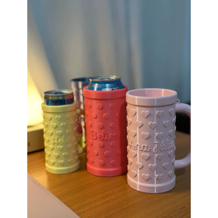 Kit 3 Porta Latas Energético Corações – com Nome ou Palavra