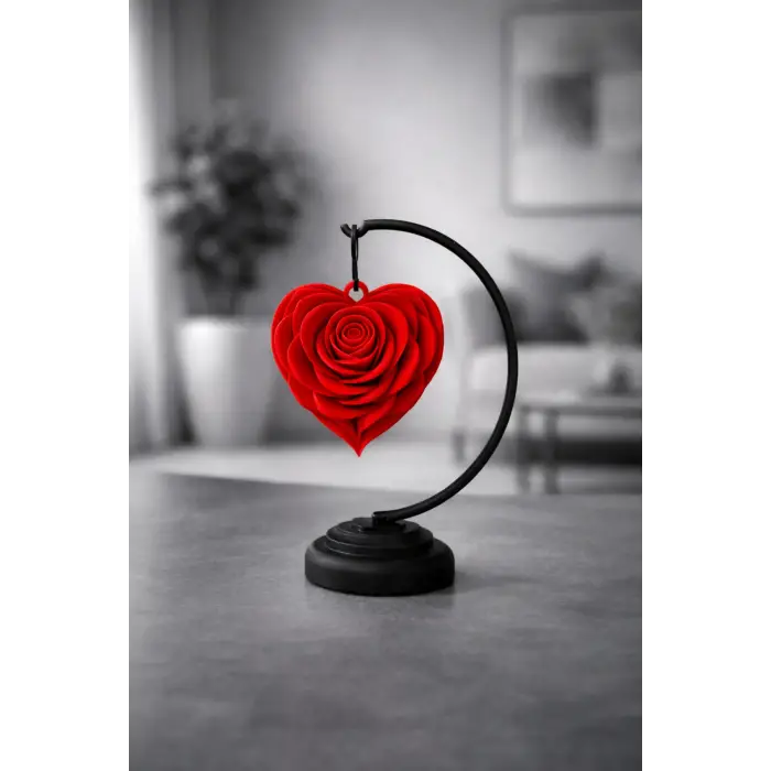Totem de Rosa em Formato de Coração