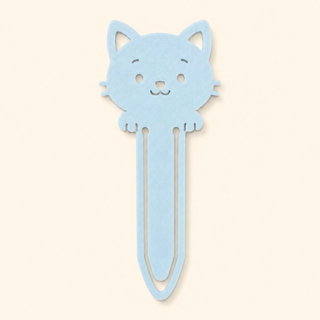 Kit 5 Marcadores de Página Gato - Branco, Azul ou Rosa