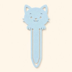 Kit 5 Marcadores de Página Gato - Branco, Azul ou Rosa