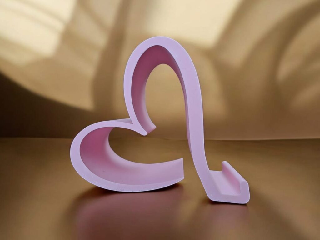 Suporte de Celular e formato de coração - rosa