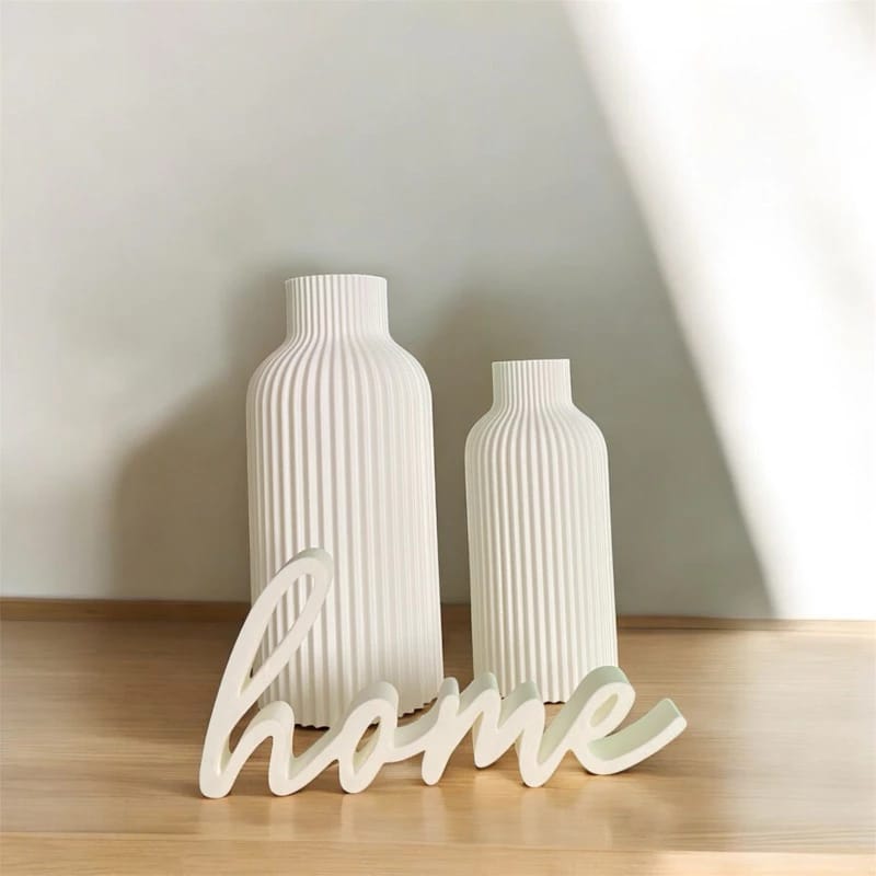 Kit 2 Vasos Decorativos + Palavra Home | Decoração Moderna