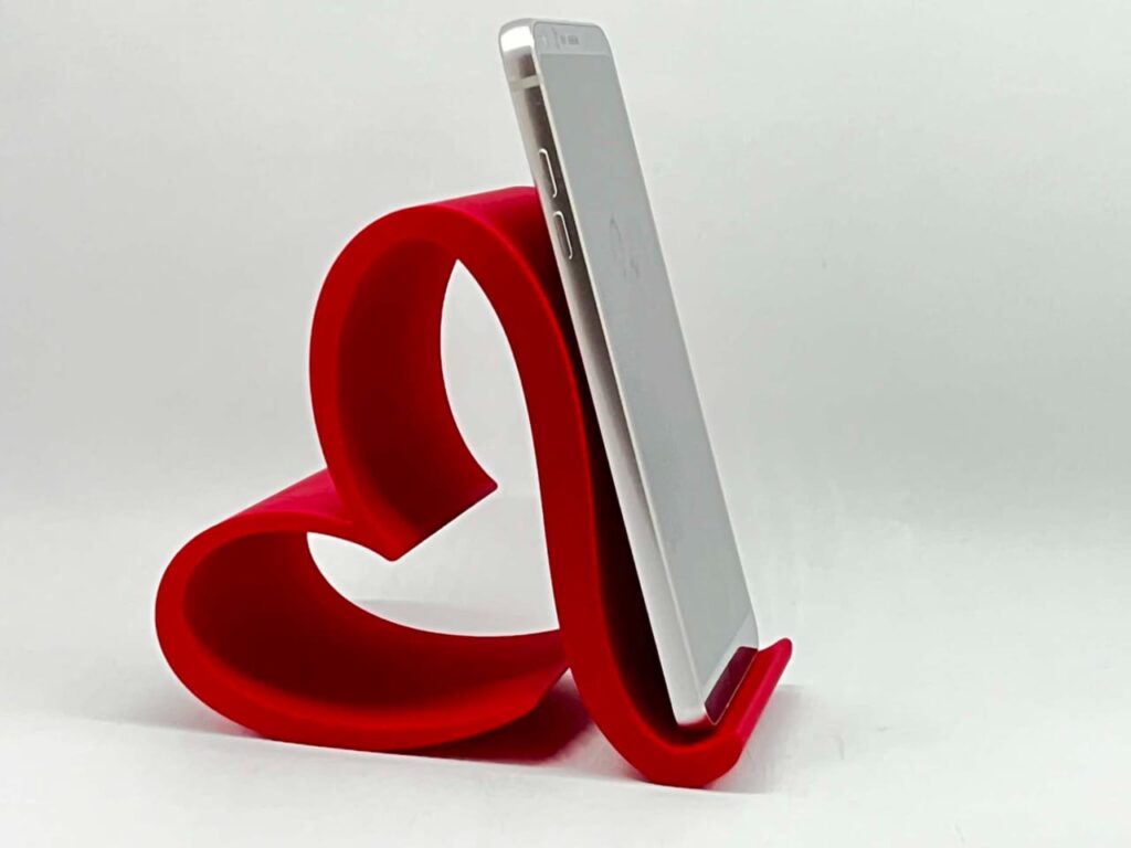 Suporte de Celular e formato de coração - vermelho