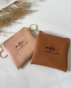 Chaveiro Porta Moedas Feminino “Mãe Amor Incondicional” – Presente Dia das Mães