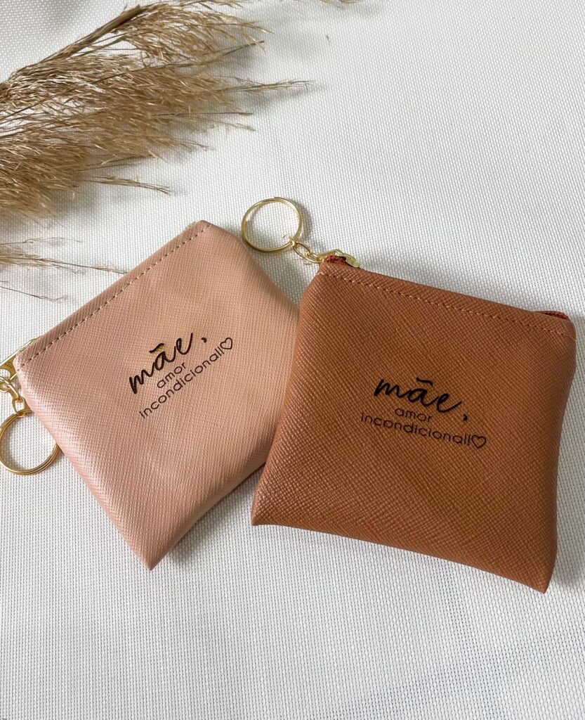 Chaveiro Porta Moedas Feminino “Mãe Amor Incondicional” – Presente Dia das Mães