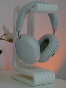 Suporte para Fone de Ouvido de Mesa Branco Minimalista
