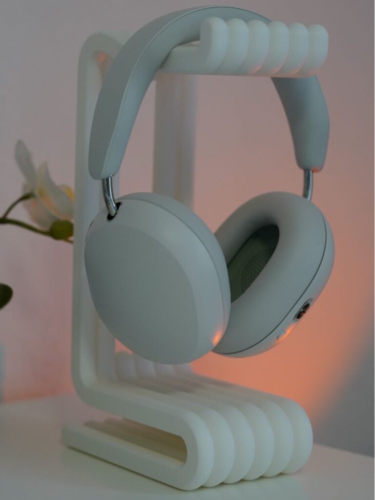 Suporte para Fone de Ouvido de Mesa Branco Minimalista