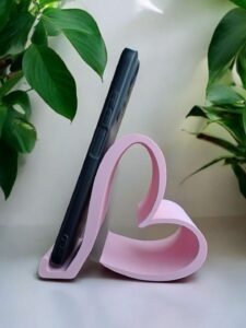 Suporte para Celular de Mesa Coração - Rosa ou Vermelho