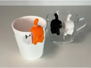 Suporte Prendedor para Sachê de Chá Gato Fofo