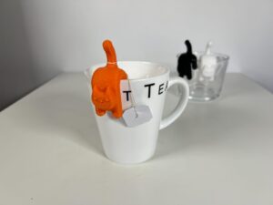 Suporte para Saquinho de Chá Gato 3D | Acessório para Xícara