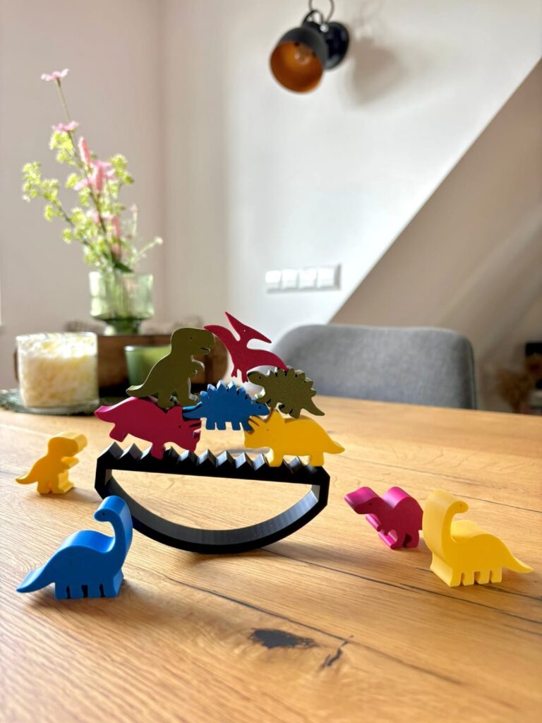 Jogo de Equilíbrio Dinossauro | Base + 10 Animais