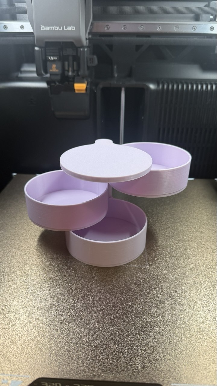 Organizador Giratório 3 Compartimentos 3D | Porta-Joias e Acessórios